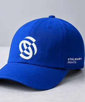 Electric blue cap with the Stalwart Prints mark on the front